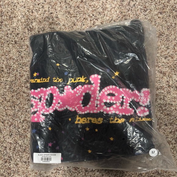 Sp5der Other - Sp5der “punk v2” black hoodie medium